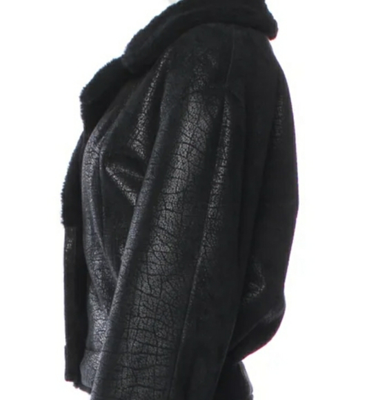 NWOT MARC JACOB'S BLACK ๐ค SHORT SHEARLING JACKET SZ MEDIUM ..... - Picture 7 of 11
